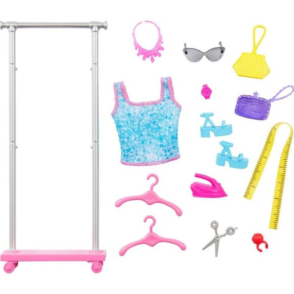 Barbie On-Set Stylist Brooklyn Doll Braids Garment Rack Fashion Pieces Puppy - Picture 5 of 6